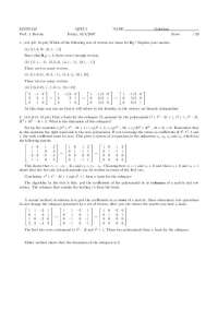 Quiz Solutions for MATH 240 - Vector Spaces and Linear Transformations - Quiz 5