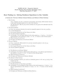Root Finding Algorithms: Newton's Method, Secant Method, and Method of False Position - Pr