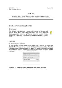 Google Earth: Creating Points with KML - Lab 11 | GEOL 4385