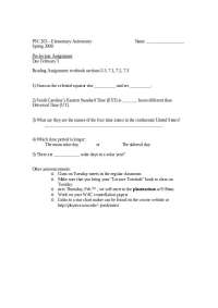Pre-lecture Assignment for Elementary Astronomy PSC 203 - Spring 2008 - Prof. Jennifer Cas