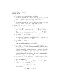 Sample Questions for Exam 2 - Introduction Linear Algebra | MATH 247 ...