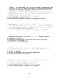 Chemistry 1010: 5th Sample for Hour Exam 3 (Modules 7A, 7B, & 8A)