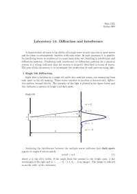 Single and Double Slit Diffraction and Interference Experiments