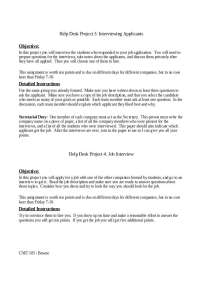 Help Desk Project: Conducting and Attending Job Interviews