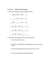 9 Questions on the Nuclear Chemistry - Assignment | CH 223