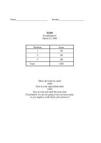 3 Problems for Exam 1 - Analysis and Design of Engineering System | ES 205
