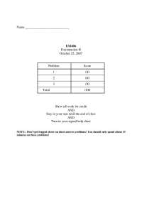 EM406 Examination III: Linear Dynamic Systems and Vibration Analysis