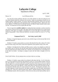 Physics 131 Homework Set - Week 12