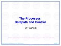 Datapath and Control in Computer Architecture: A Slide Presentation by Jiang Li - Prof. Ji