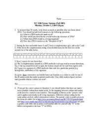 DNA Structure and Function: Understanding the Role of Codons in Protein Synthesis