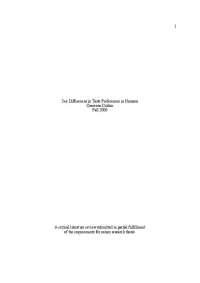 Sex Differences in Taste Preferences: A Critical Review - Prof. David W. Pittman