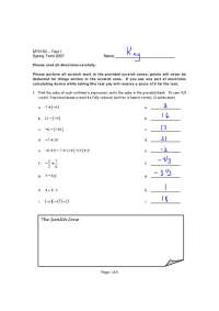 MTH 60 Test 1 - Mathematics Exam for Spring Term 2007