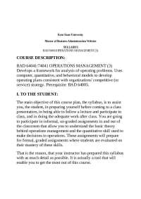 Operations Management: A Blend of Analytical Tools and Strategic Issues
