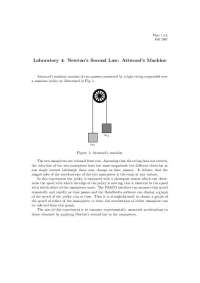 Lab 4 for Newton's Second Law: Atwood's Machine | PHYS 111