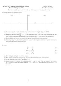 Differential Equations Homework 3: Existence, Uniqueness, and Long-Term Behavior - Prof. W