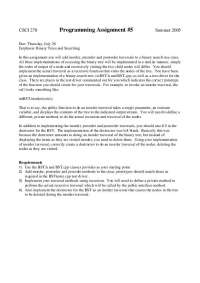 Programming Assignment 5: Implementing Traversals and Destructor in Binary Search Tree