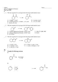 Aldehydes and Ketones - Quiz #19 - Organic Chemistry | CH 243