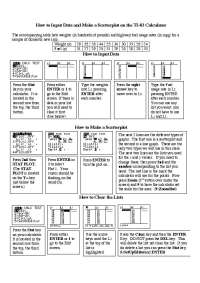 TI-83 Calculator: Data Input & Scatterplot for Car Weight and Fuel Usage