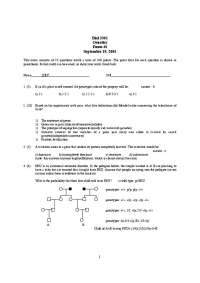 Midterm Exam 1 with Answers - Genetics | BIOL 3301