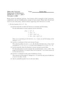 Calculus 1 - Quiz 7 with Answer Key | MATH 161