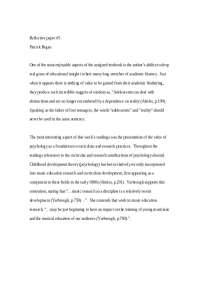 Psychology's Role in Music Education: A Reflective View on Curriculum and Research
