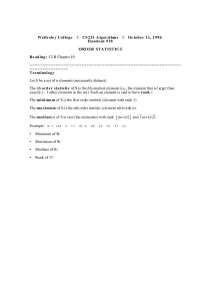 Terminology of Order Statistics in Fundamental of Algorithm | CS 231
