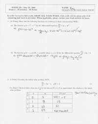 Exam 1 - Solved 5 Questions of Differential Equations - Fall 2008 ...