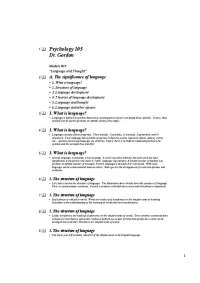 Module 29, Outline Language and Thought | PSY 105