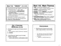 Biology Exam Preparation: Molecules, Cells, and Organisms - Prof. Eddy H. Chang