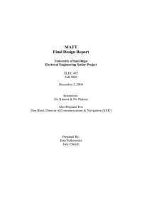 MATT Final Design Report - Electrical Engineering Design | ELEC 492