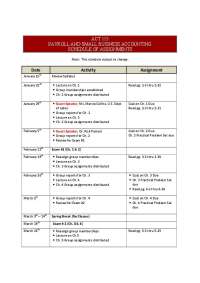 Exam 1 Schedule of Assignments - Payroll and Small Business Accounting | ACT 115
