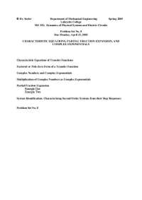 Step Response Curves of a Spring-Mass-Damper Mechanical System - Prof. Karl A. Seeler