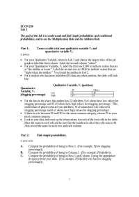 ECON 230 Lab 3: Probabilities and Conditional Probabilities