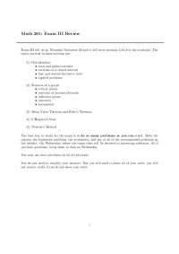 Math 201: Exam III Review - Optimization, Graph Features, and Advanced Techniques