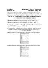 Homework Set 2 in CPSC 2105: Introduction to Computer Organization