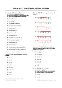 Interval Notation and Linear Inequalities - Review Sheet | MATH 1300