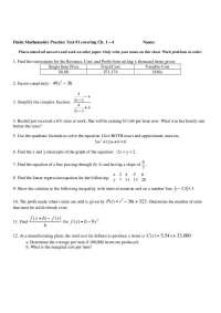 Finite Mathematics Practice Test 1 for Precalculus | MATH 1630