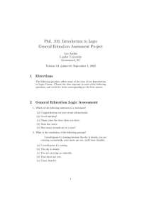 Solved Questions for Exam 1 - Introduction to Logic | PHIL 103