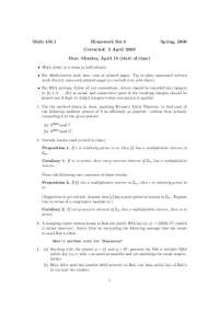 Introduction to Discrete Structures - Assignment 6 Questions | MATH 455