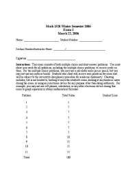 Practice Exam 2 for Elements of Calculus | MATH 1320