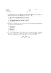 Math 243 Quiz 1 Solutions: Calculating Means, Medians, Z-scores, and Outliers - Prof. Hao 