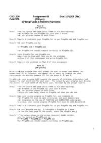 CSCI 230 Assignment 05: Sinking Funds & Monthly Payments