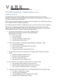The VARK Questionnaire: English Version | UCC 101
