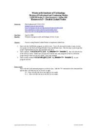 Doubled Linked Nodes - Data Structures I - Homework 9 | COMP 380