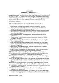 Introductory Chemistry: CHM 1025C Course Overview and Learning Objectives