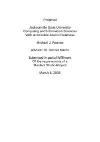 Proposal Studio Project Partial Fulfillment - Database Management Systems | CS 501