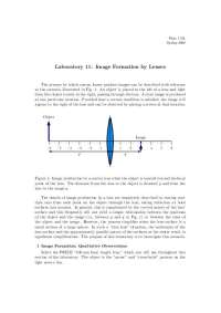 Image Formation by Convex Lenses: A Laboratory Experiment