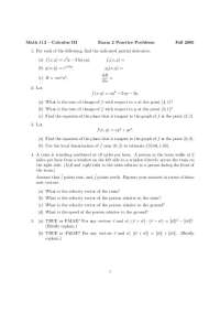 Calculus III Exam Practice Problems with Solutions