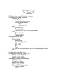 Experimental Psychology: Designing and Analyzing Experiments (Chapters 10-13) - Prof. Laur