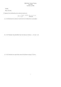 Modern Physics Exam III: Normalization, Probability, Uncertainty, and Quantum Reflection